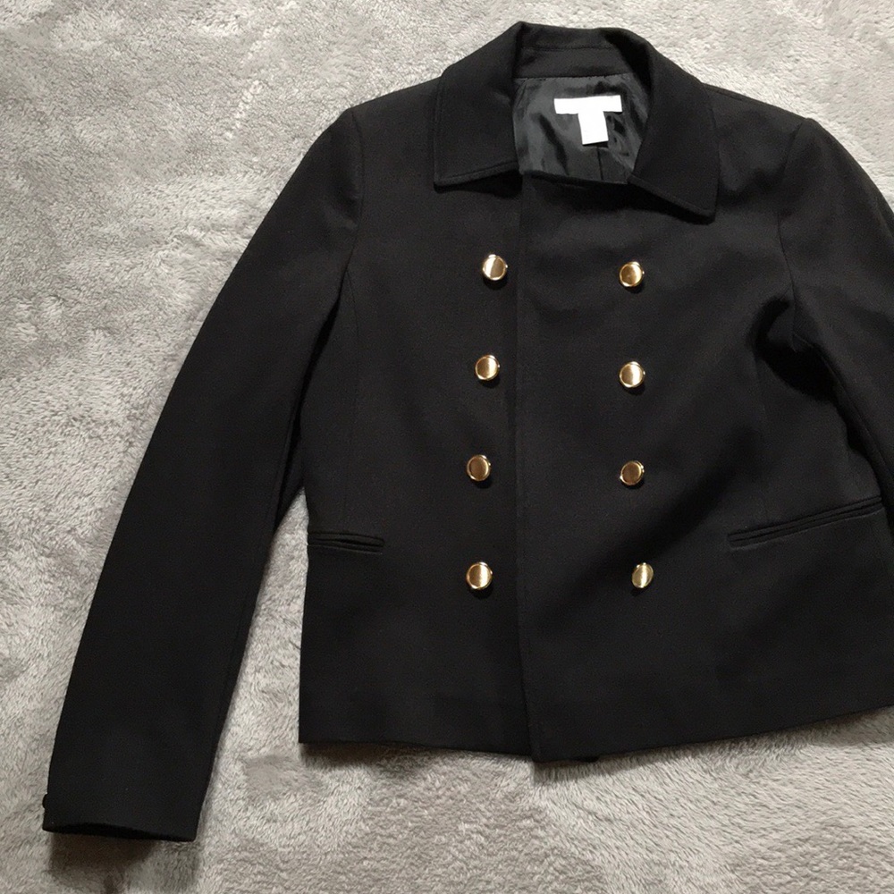 H&M Black Blazer with Gold Buttons NWOT